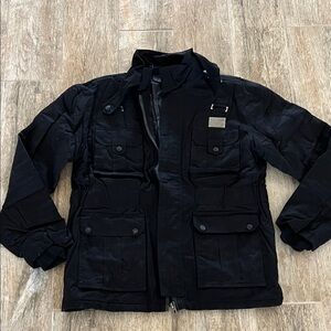 Vintage Akademiks Black Military Field Jacket Sz L - NEW